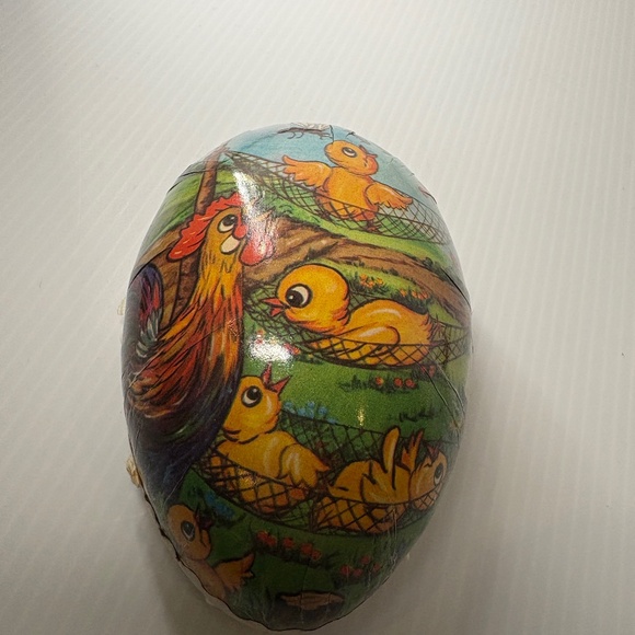 Vintage German Candy Container Easter Egg Paper Mache Chicks Democratic Republic